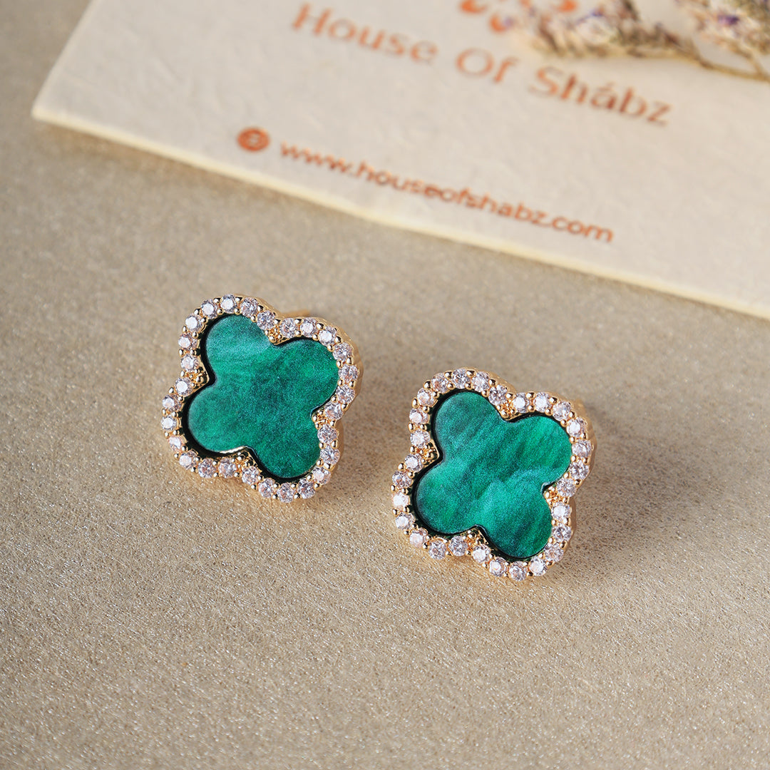 Green Pattern Clover Gold