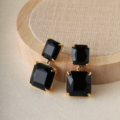 Crystal Earrings Black