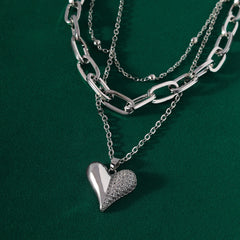 3 Line Heart Stack Chain