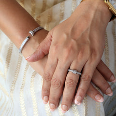 Maisy Diamond Free Size Silver