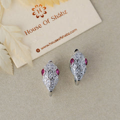 Pink Eyed Serpent Earrings