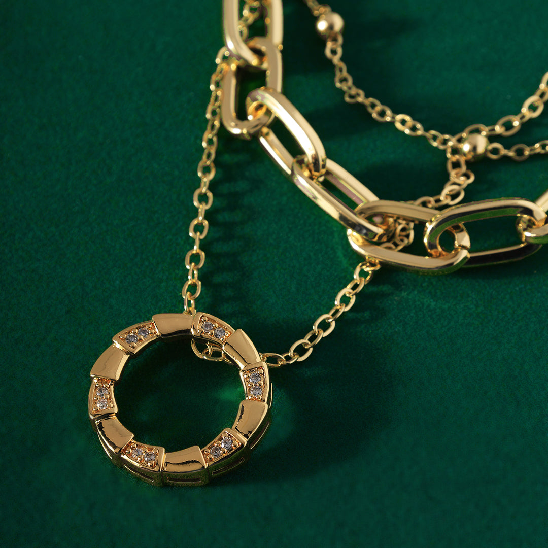 3 Line Rasha Stack Chain-Gold