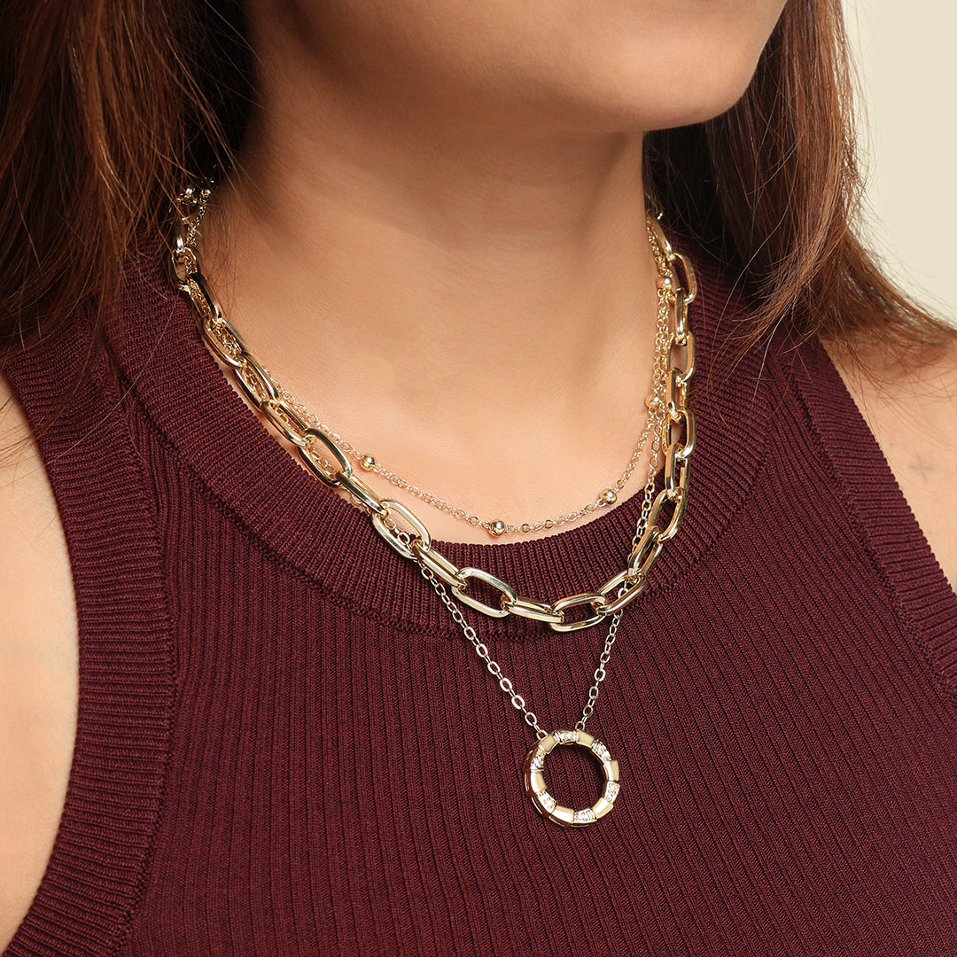 3 Line Rasha Stack Chain-Gold