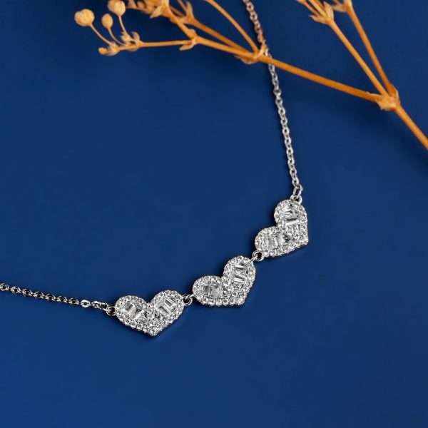 Heart Diamond Pendant-Silver
