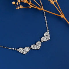 Heart Diamond Pendant-Silver