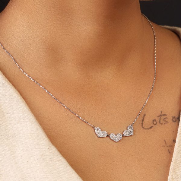Heart Diamond Pendant-Silver