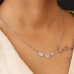 Heart Diamond Pendant-Silver