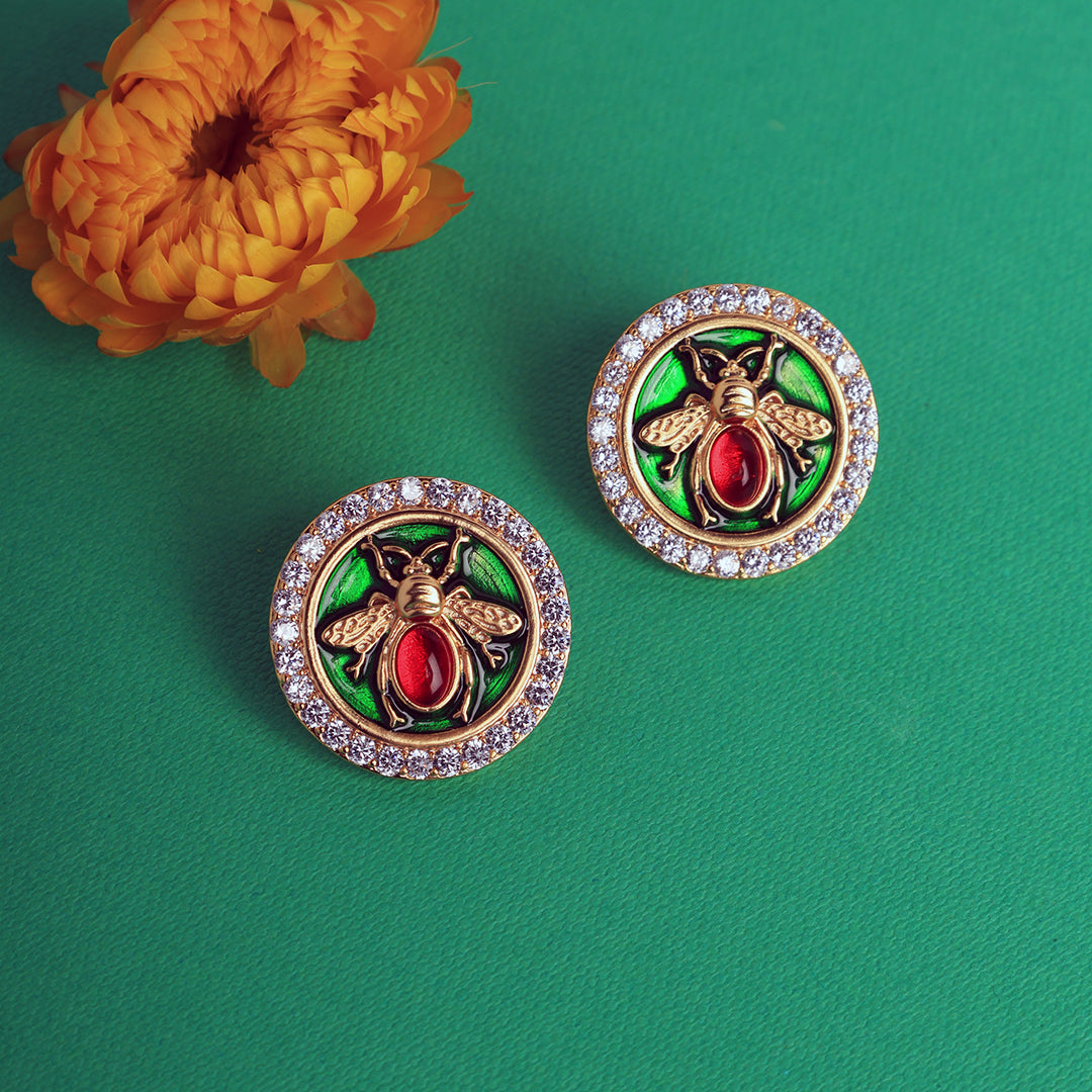 Fly Honeybee Earrings Red