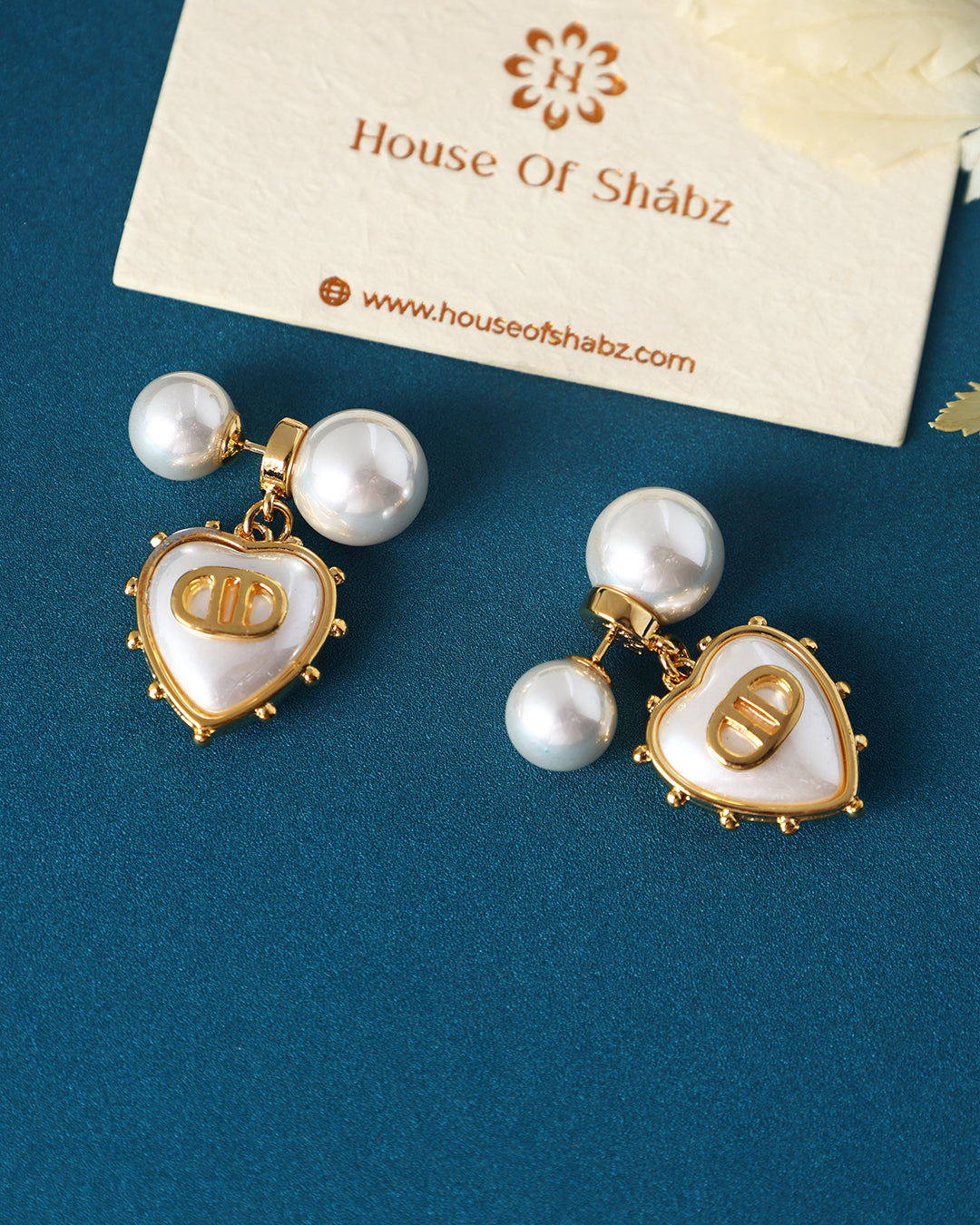 Julia Pearl Heart Earrings