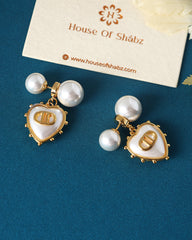 Julia Pearl Heart Earrings