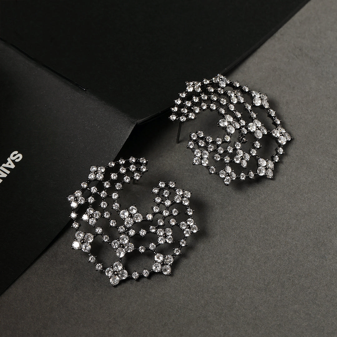 Shirin Diamond Black Earrings