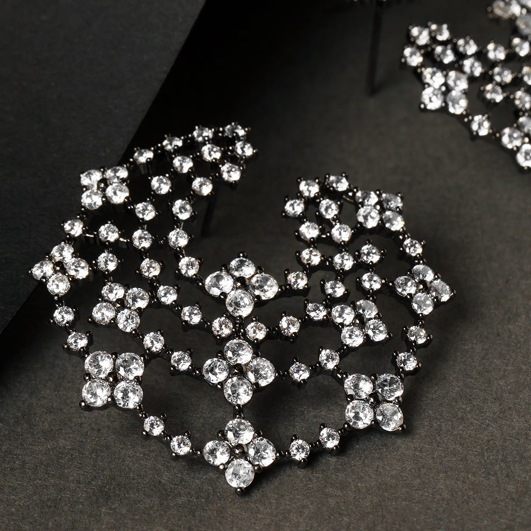 Shirin Diamond Black Earrings