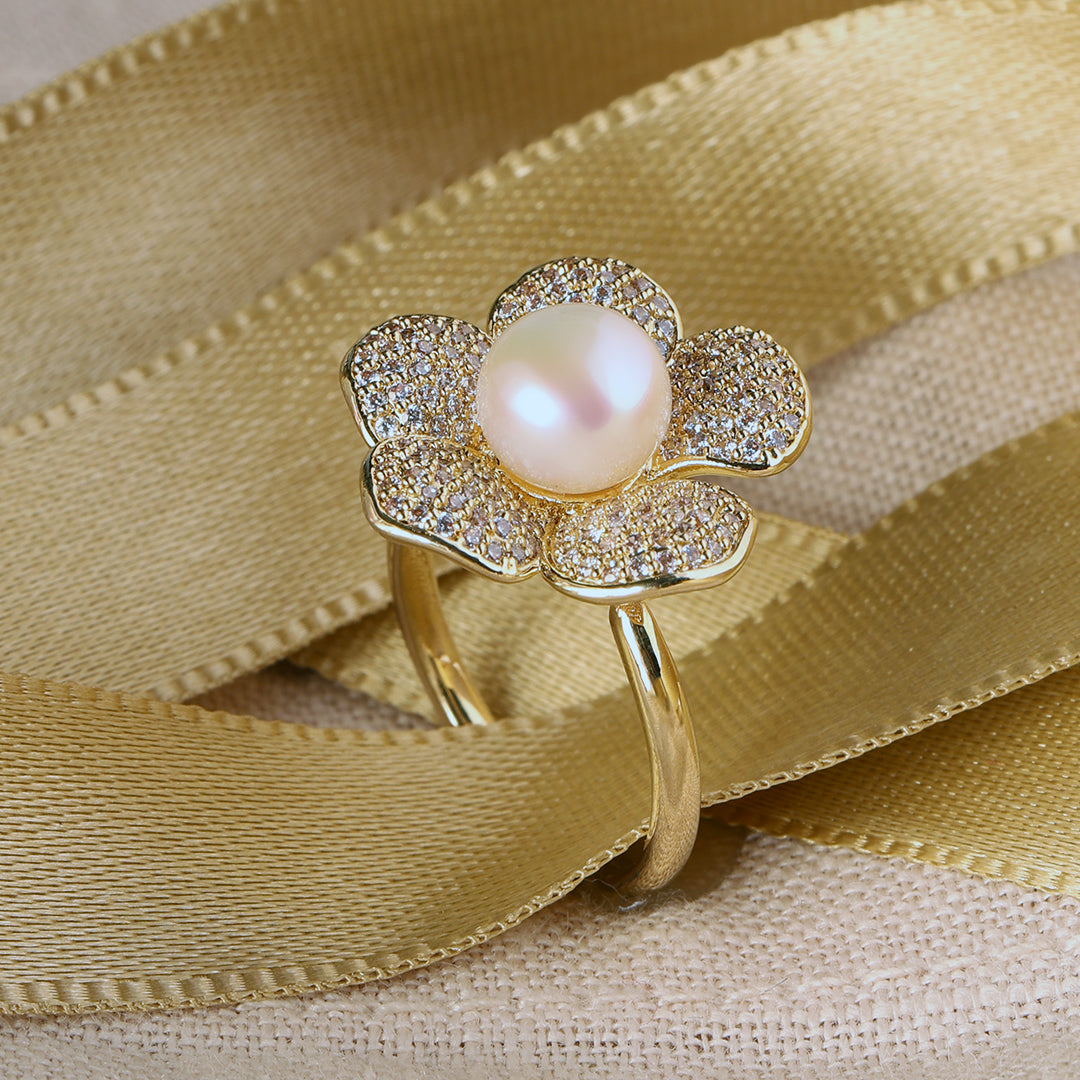 Classic Pearl Ring Free Size