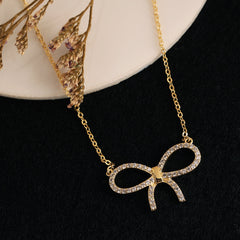 Knot Diamond Pendant-Gold