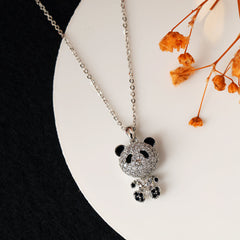 Panda Diamond Pendant-Silver