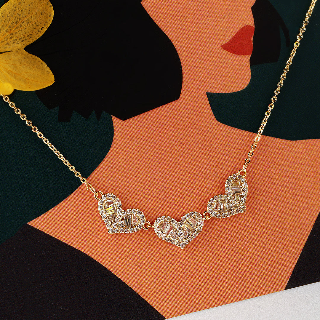 Heart Diamond Pendant-Gold