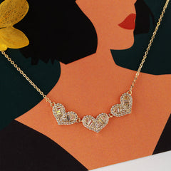 Heart Diamond Pendant-Gold