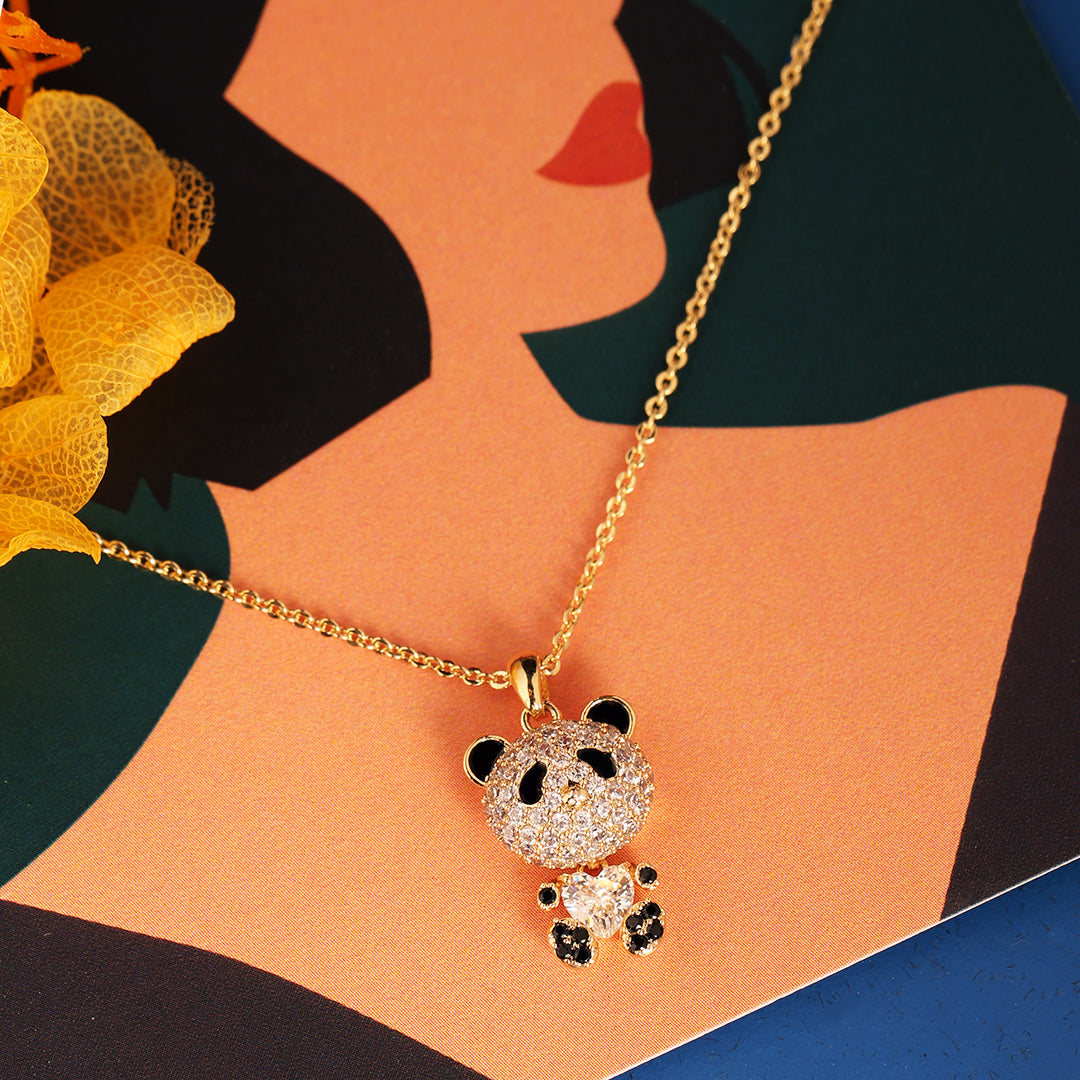 Panda Diamond Pendant-Gold