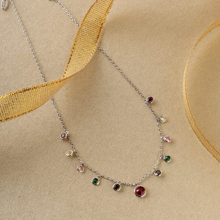 Multi Color Pendant-Silver