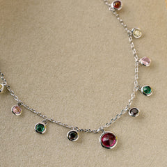 Multi Color Pendant-Silver