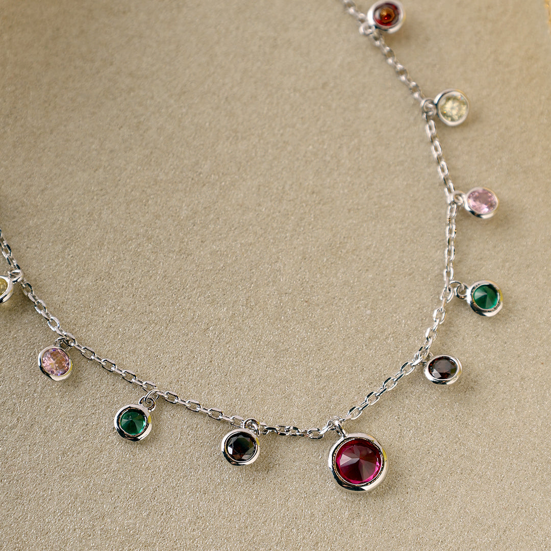 Multi Color Pendant-Silver