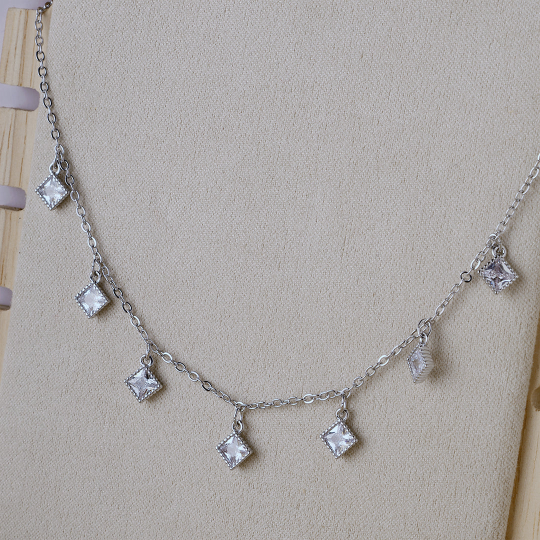 Twinkling Star Chain Pendant-Silver