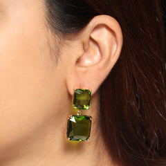 Crystal Earrings Mint Green