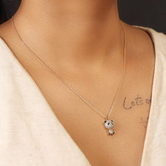 Panda Diamond Pendant-Silver