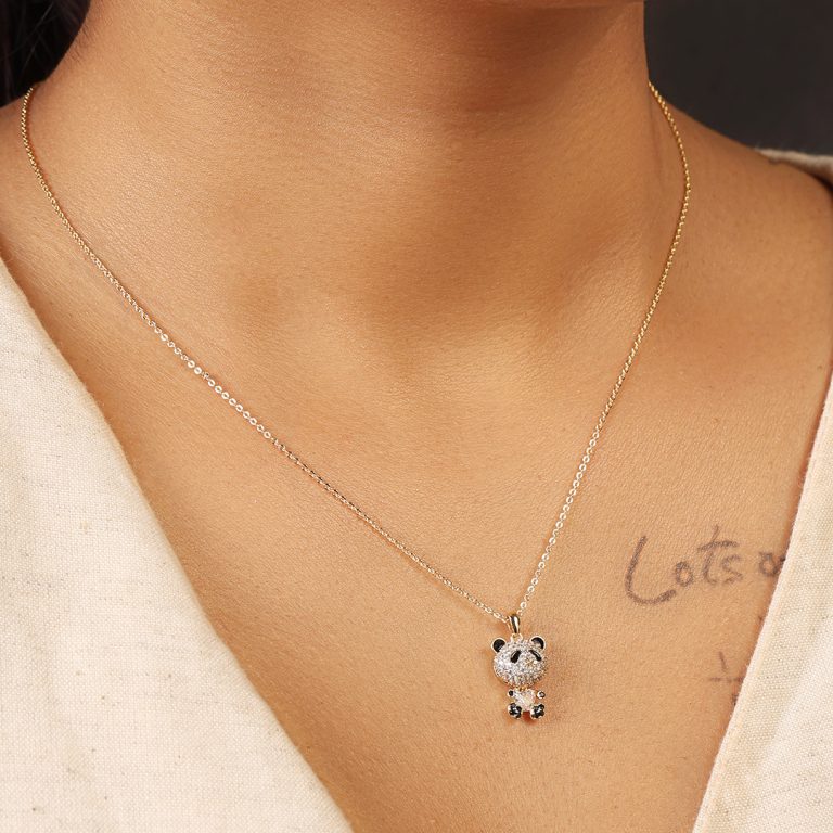 Panda Diamond Pendant-Gold