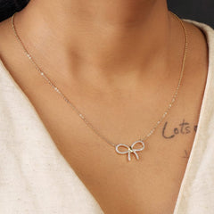 Knot Diamond Pendant-Gold