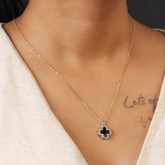 Dual Side Clover Pendant-Silver