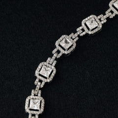 Leonora White Diamond Bracelet-Silver