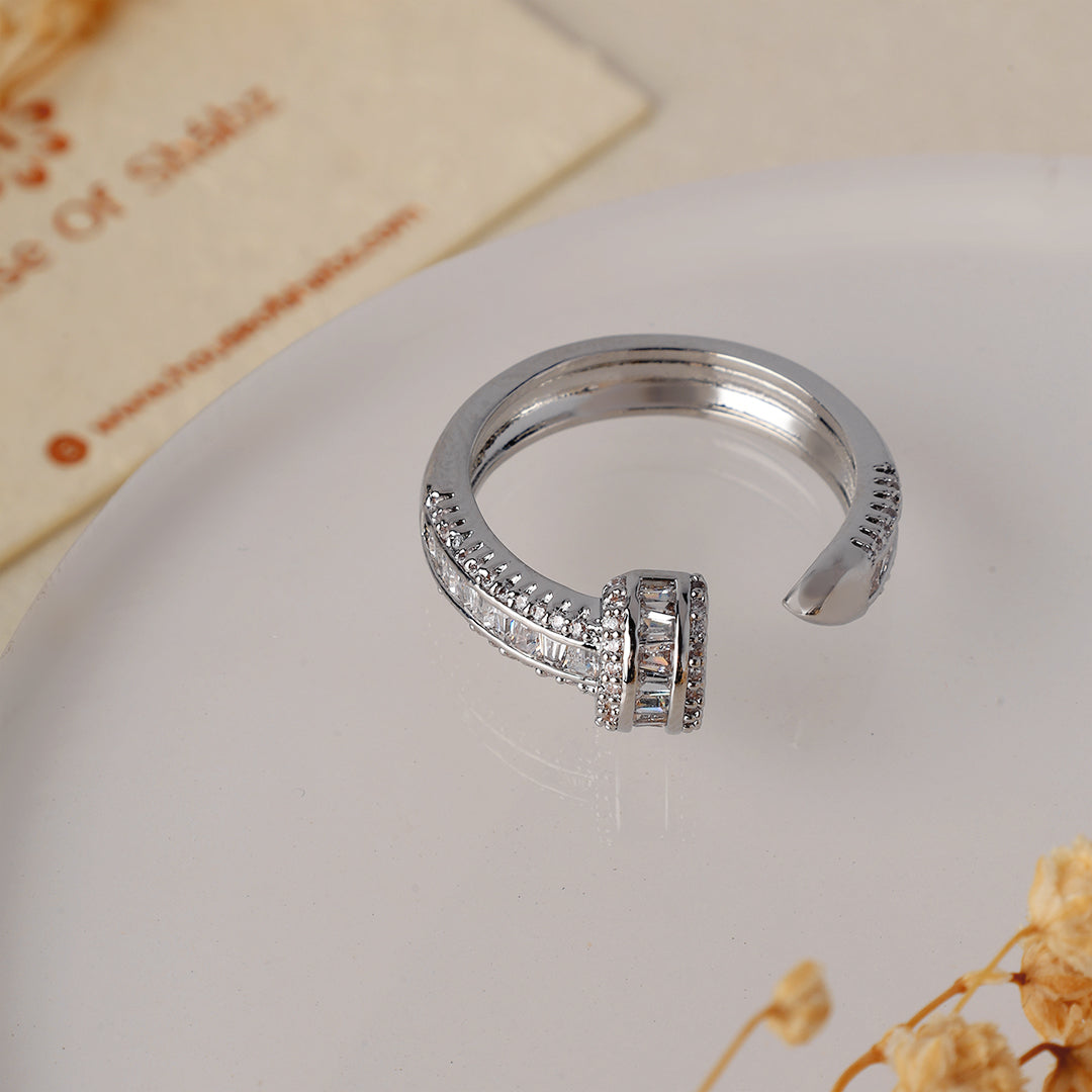 Maisy Diamond Free Size Silver