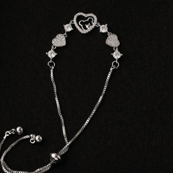 Mickey Heart Bracelet Silver
