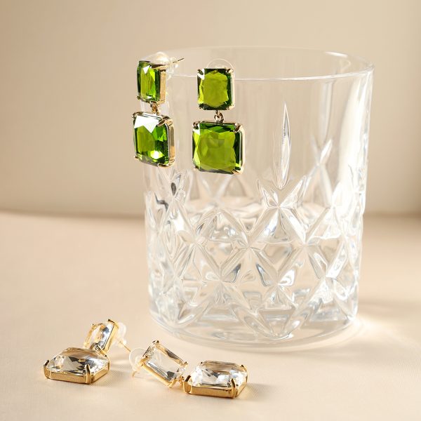 Crystal Earrings Mint Green
