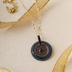 Multi stone round pendant