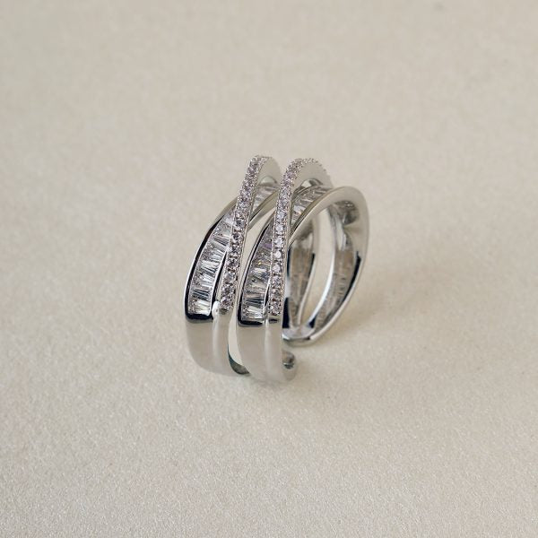 Niloofar Diamond Ring Adjustable Silver