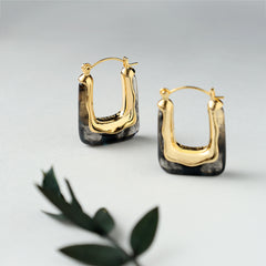 Nisa Jade Hoop Black