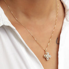 Kristin Rotating Flower Pendant- Gold
