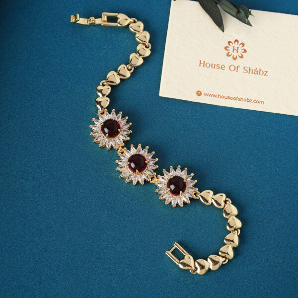 Daria Flower Bracelet Red