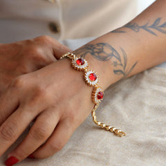 Red Daria Flower Bracelet