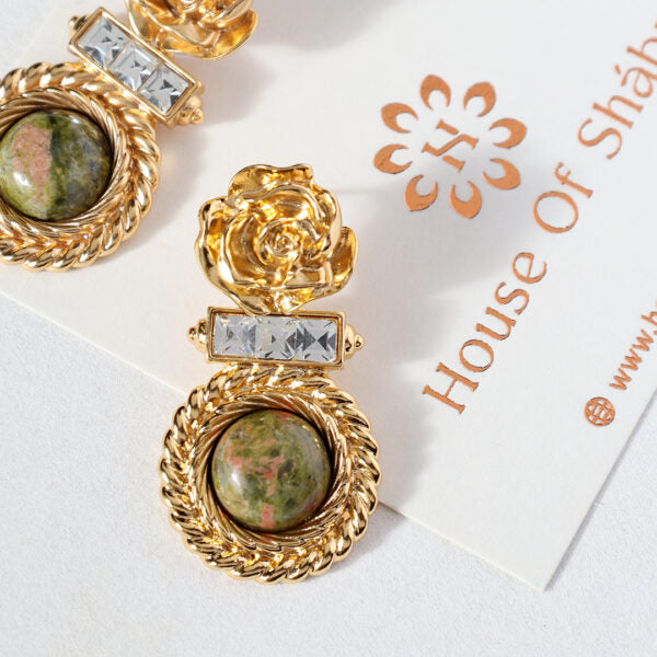 Rozi Earrings Green