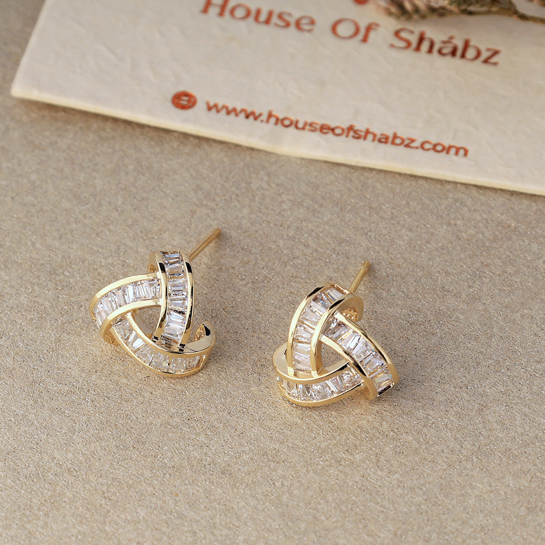 Triangle Topaz Earrings- Gold