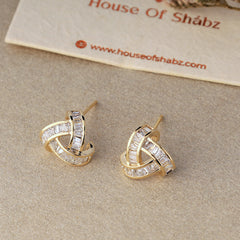 Triangle Topaz Earrings- Gold