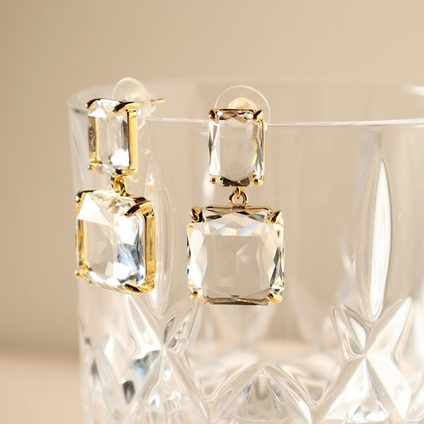 Crystal Earrings Water White