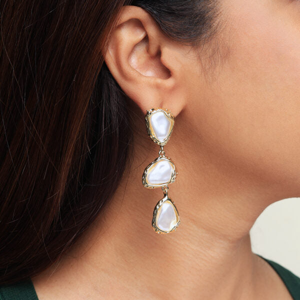 White Fancy Pearl Earrings