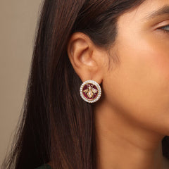 White Fly Honey Bee Earrings