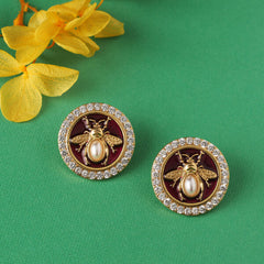 White Fly Honey Bee Earrings